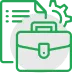 Briefcase, document, and gear icon signifying the comprehensive portfolio of technical projects and corporate services managed by Square Corporation.